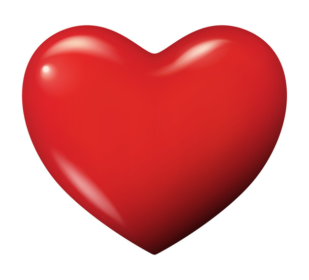 Perfect red heart vector isolated - Vector, Image