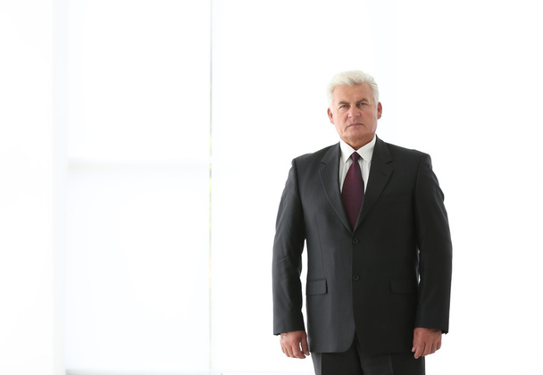 Successful mature businessman on light background - Photo, Image