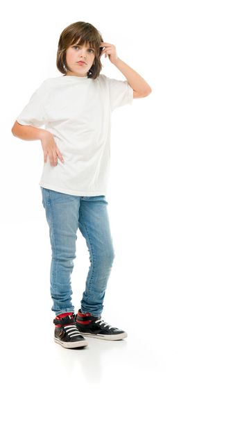 casual teenage boy shooting head - Foto, afbeelding