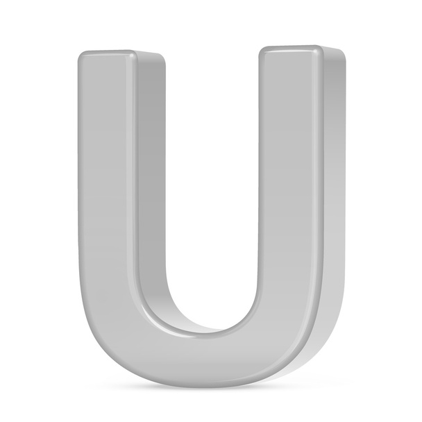 3d silver letter U - Vektör, Görsel