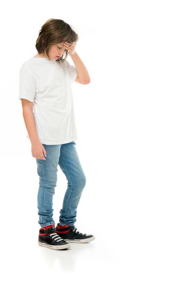 casual teenage boy has headache - Photo, Image