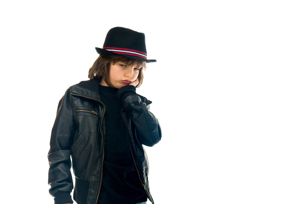 lehangolt, szomorú tizenéves rocker fiú - Fotó, kép
