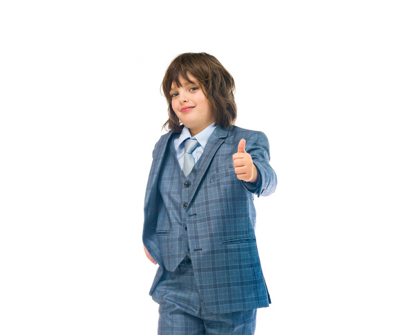 teenage businessman showing thumb up - Photo, Image
