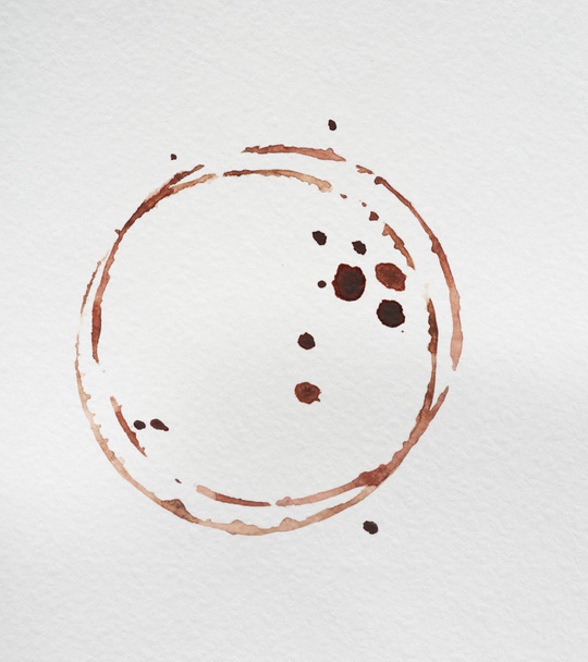 Coffee stains on white background, closeup - Фото, зображення