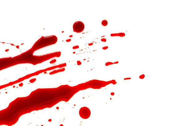 Halloween concept : Blood splatter on white background . - Foto, Bild