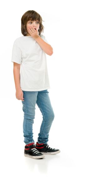 worried  casual teenage boy - Foto, afbeelding