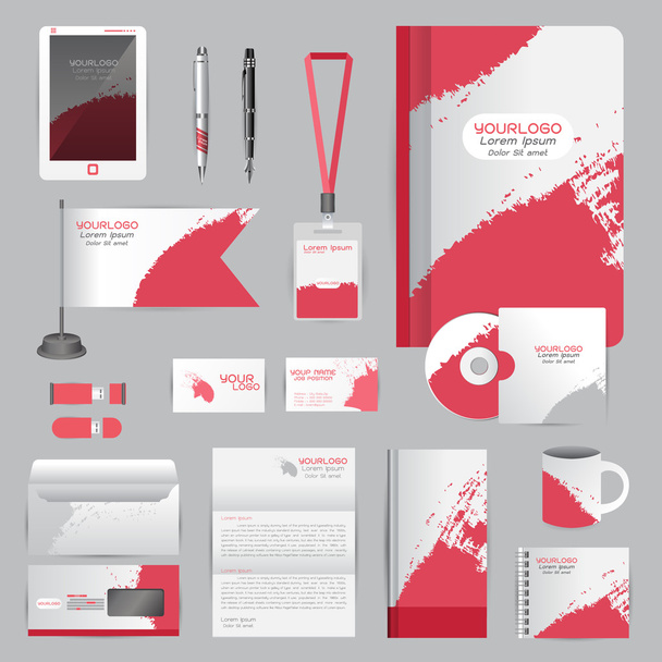 White identity template with origami elements. Vector company st - Διάνυσμα, εικόνα