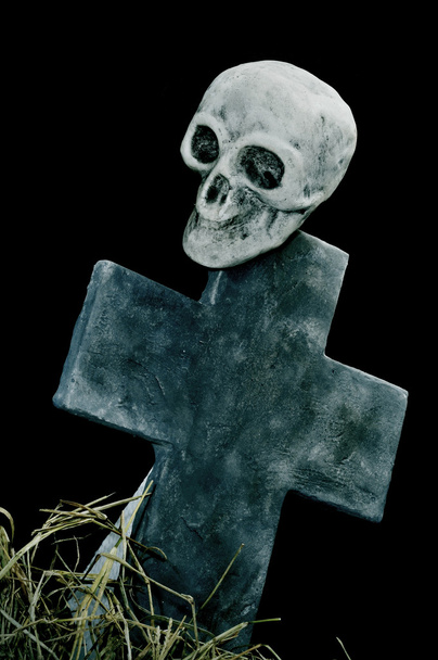 Хеллоуїн череп і могила
 - Фото, зображення
