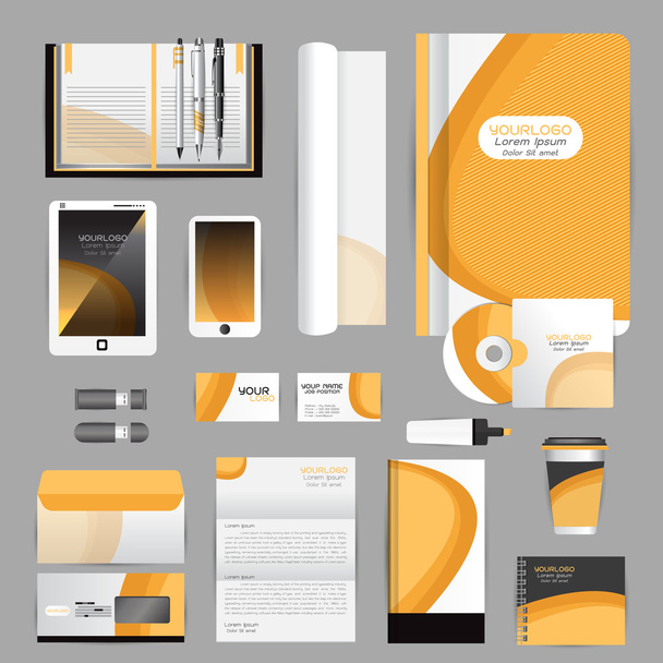 White identity template with origami elements. Vector company st - ベクター画像
