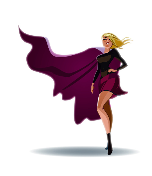 Beautiful superwoman in a pride pose suit - Vektor, obrázek