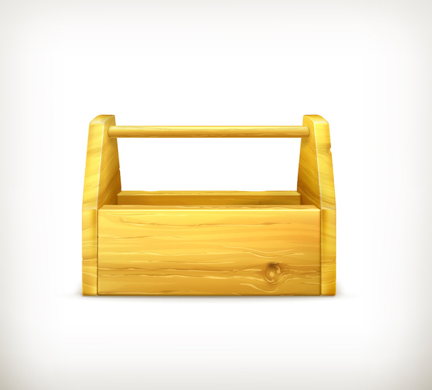 Empty wooden toolbox - Wektor, obraz