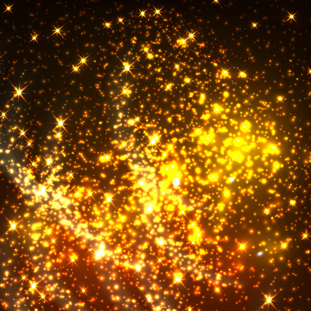 Lesklé zlaté třpytivé světlo částice - Vektor, obrázek