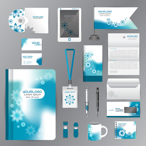 White corporate identity template with Orange origami elements.  - Διάνυσμα, εικόνα