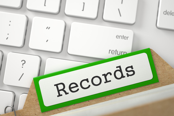 Kártya Index felirat rekordokkal. 3D. - Fotó, kép