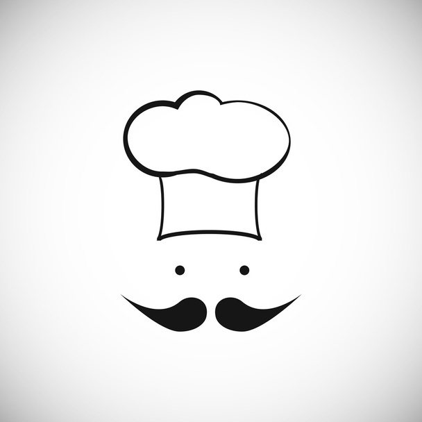 Icono del chef en blanco
  - Vector, imagen