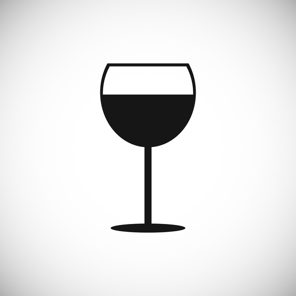 El icono de la copa de vino en blanco
  - Vector, Imagen