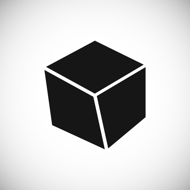 ícone de cubo no branco
  - Vetor, Imagem