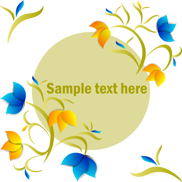 Greeting card with floral design and place for text. - Vector, Image