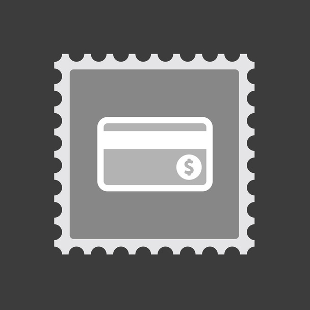 Izolované poštovní razítko ikona s kreditní kartou - Vektor, obrázek