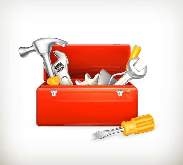 Red toolbox, 10eps - Vektör, Görsel