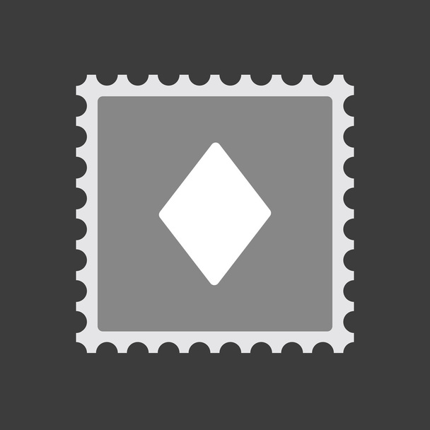 Ізольований значок поштової марки з алмазною карткою для відтворення покеру
  - Вектор, зображення
