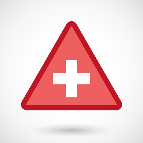 Isolated warning sign icon with   the Swiss flag - Vetor, Imagem