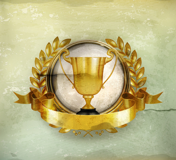 Golden Emblem old-style vector - Vektor, kép