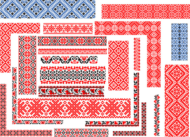 set van patronen voor borduurwerk steek  - Vector, afbeelding