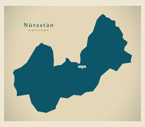 Modern Map - Nurestan AF - Vector, Image