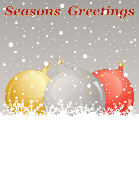 Рождественские безделушки на снегу
  - Вектор,изображение