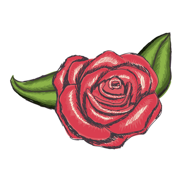 zarte Blume Zeichnung Symbolbild - Vektor, Bild