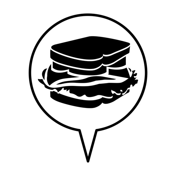 Obrázek ikony piktogram sendvič - Vektor, obrázek