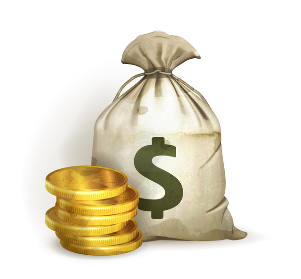 Moneybag, old-style vector isolated - Wektor, obraz