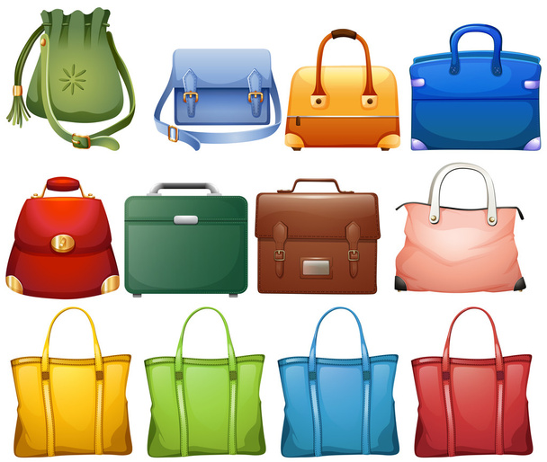 Different design of handbags - Vector, imagen