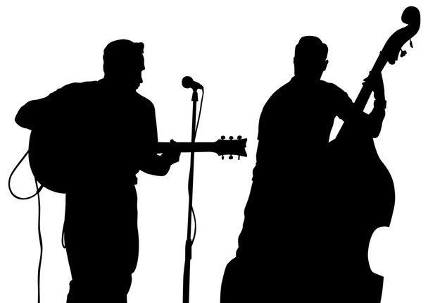 Rock group on a white - Vector, Image