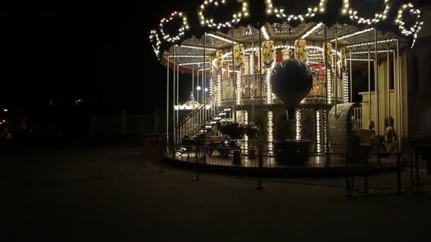 County fair vásári körhinta éjjel - Felvétel, videó