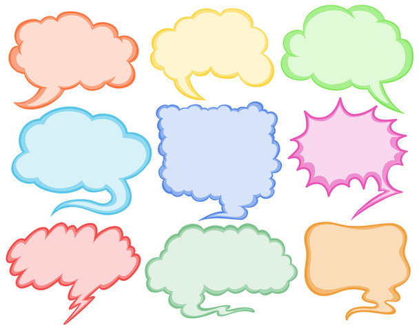 Different designs of speech bubbles - Vector, Image