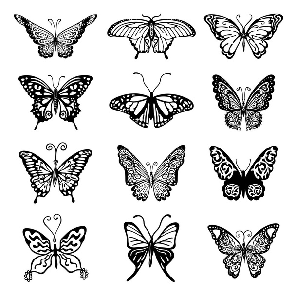 Conjunto de logotipo de mariposa
 - Vector, imagen