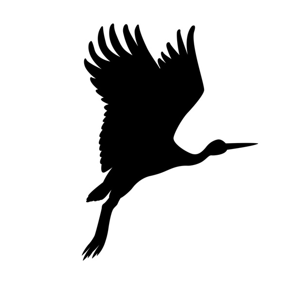 Ilustración vectorial cigüeña silueta negra
 - Vector, Imagen