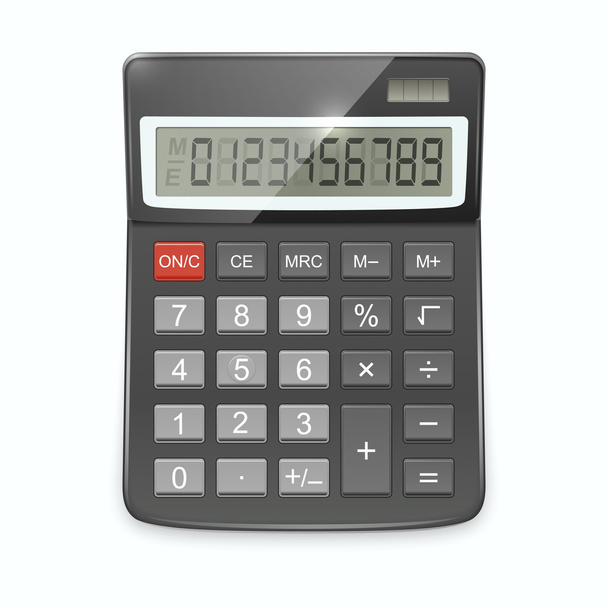Vector realistic calculator isolated on white background. - Vector, Imagen