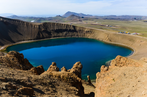 Viti kráter Krafla vulkanikus területen, Izland - Fotó, kép