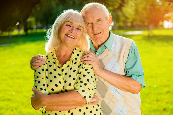 Older couple outdoors. - Foto, imagen