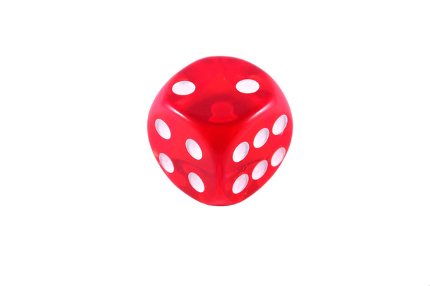 elszigetelt fehér piros kocka - Fotó, kép