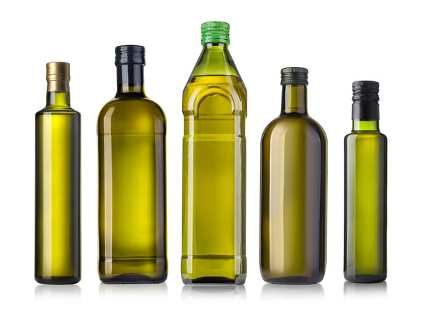 Botella de aceite de oliva sobre blanco
 - Foto, imagen
