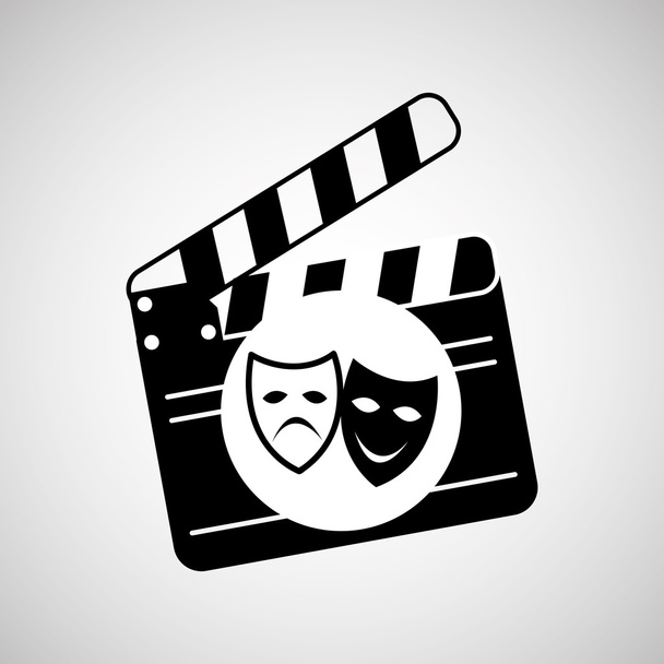 theatrical mask clapper movie graphic - Vector, Image