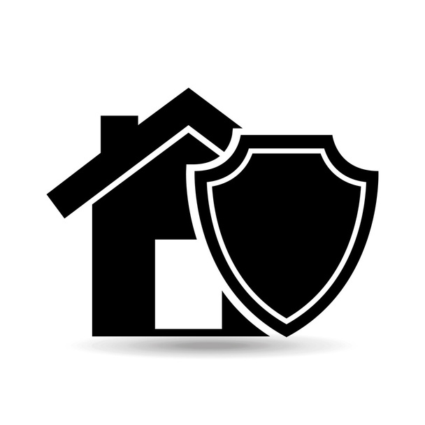 icono de casa y seguridad
 - Vector, Imagen