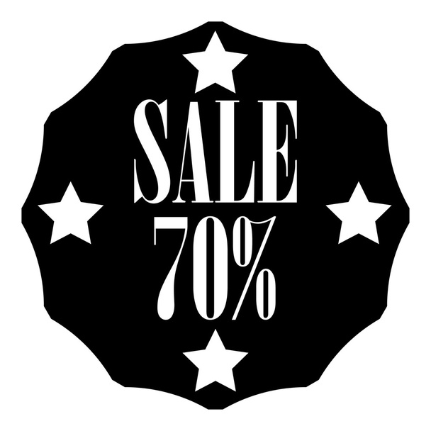 Sale sticker 70 percent off icon, simple style - Vector, afbeelding