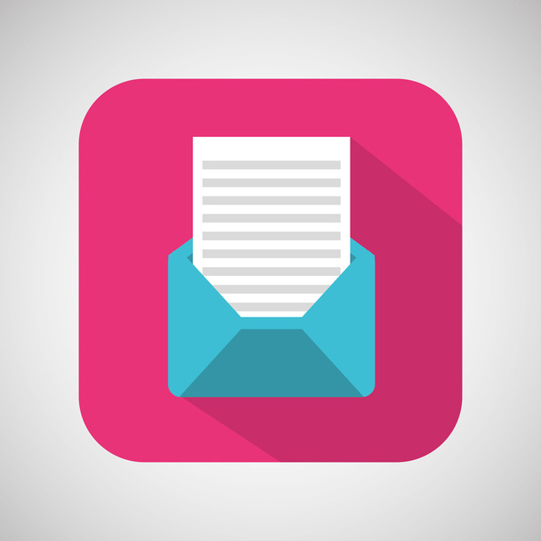 Kreslená obálka e-mailu mail s stín a růžové pozadí - Vektor, obrázek