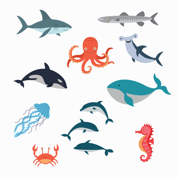 Illustration de conception de vecteurs de vie marine
 - Vecteur, image