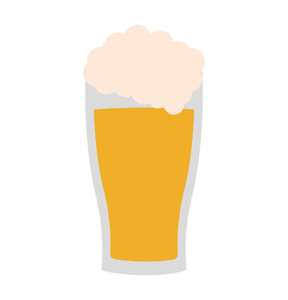 vidrio de cerveza fresca aislado icono
 - Vector, Imagen